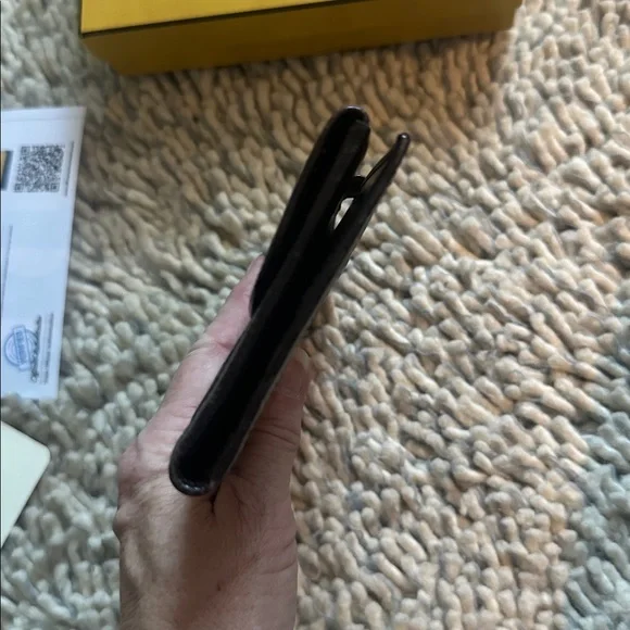 FENDI Black/Brown FF Zucca Logo wallet leather trim w/COA and box - Picture 4 of 6